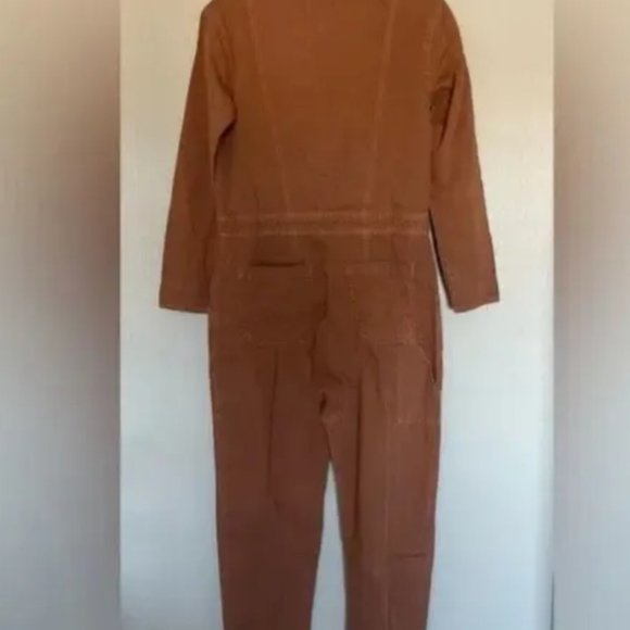 Free People X Sandrine Rose Denim Jumpsuit Womens Small Burnt R1036-BRNT - Picture 3 of 3
